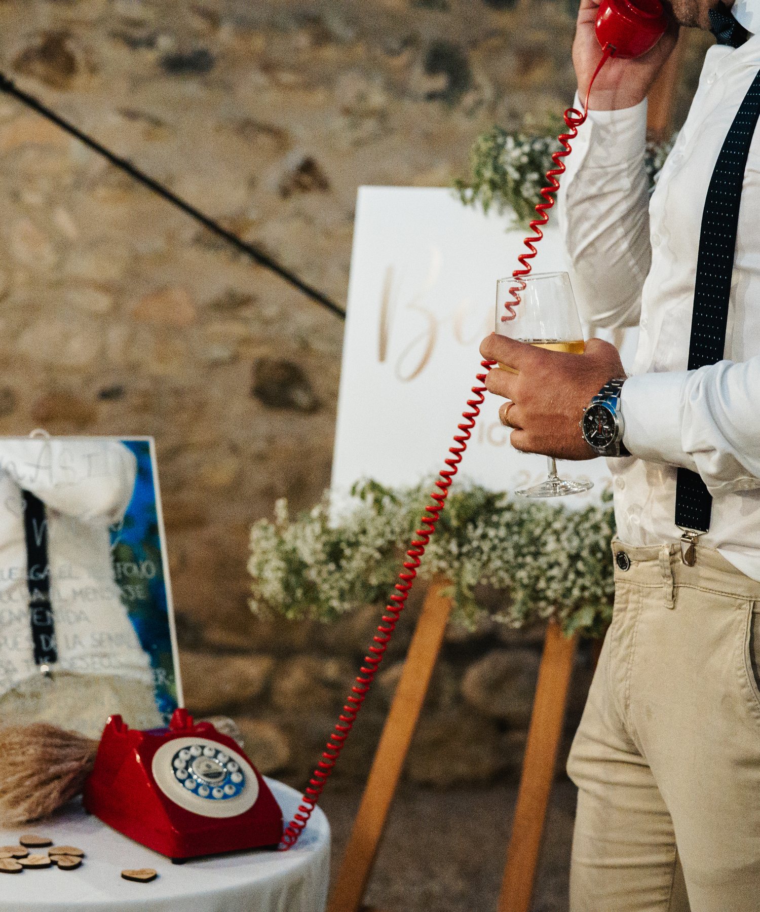 Audiolibro instalado en una celebración real